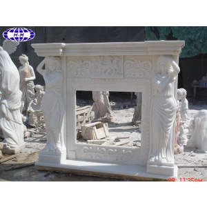 chinese white marble fireplace mantel