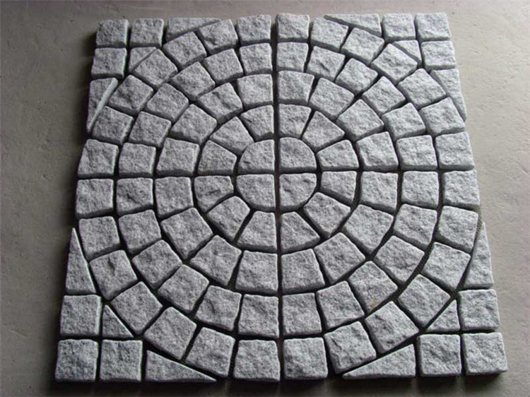 fan shaped g603 light grey granite natural stone driveway paving 4