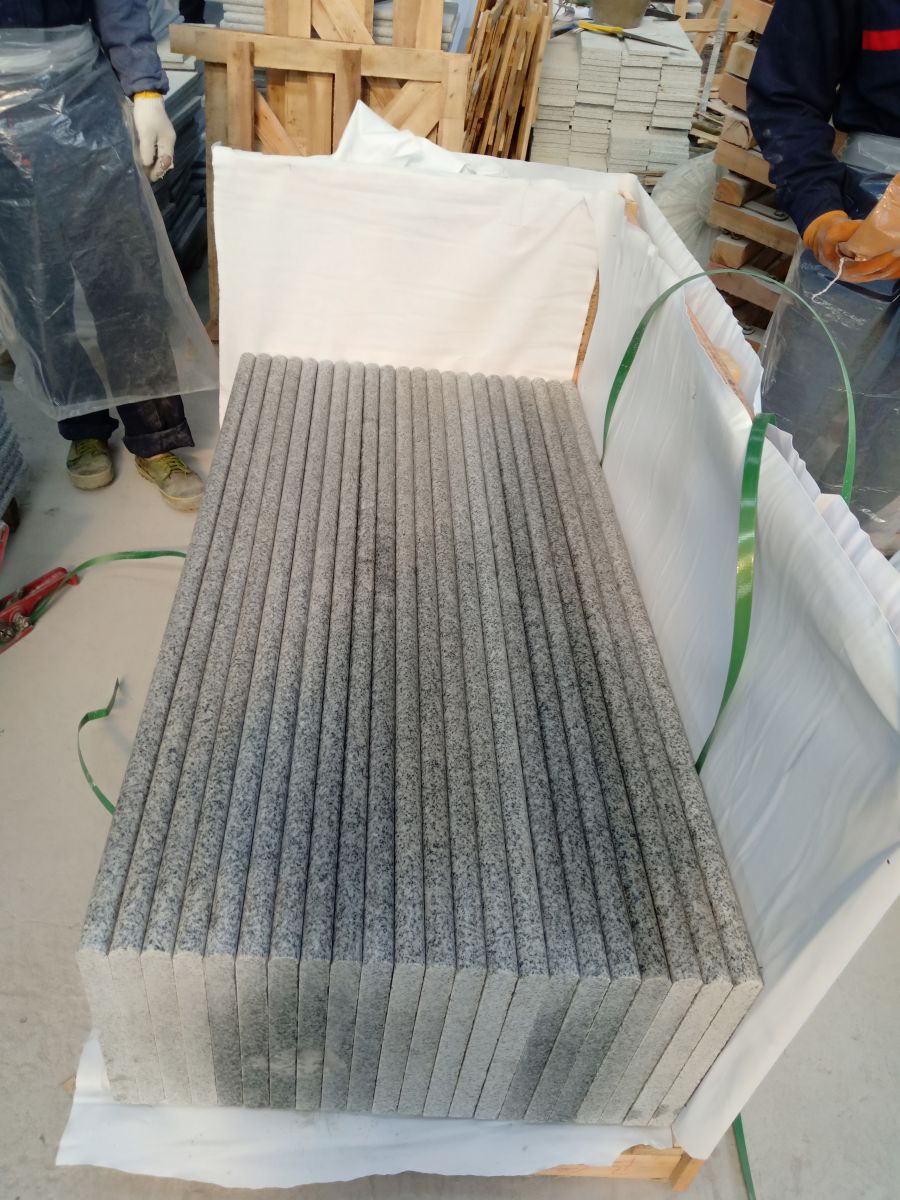 polished padang light g603 granite step riser padang light granite riser
